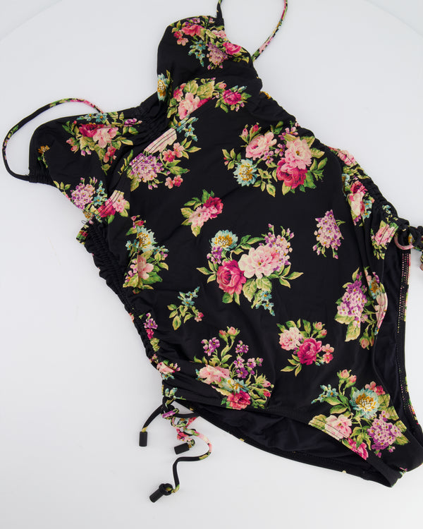 Zimmermann Black Flower Patterns Swimsuit Size 1 (UK 10)