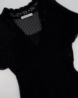 Christian Dior Black Mesh Dress With Slip Size FR 38 (UK 10)