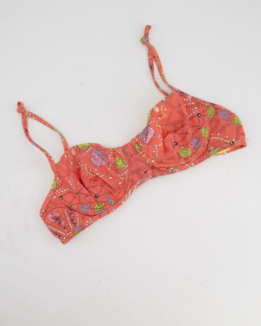 Emilio Pucci Coral Shell Print High-Waisted Bikini Set UK 6