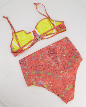 Emilio Pucci Coral Shell Print High-Waisted Bikini Set UK 6
