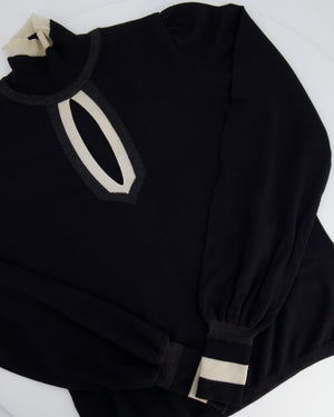 Chanel Black Cashmere and Silk Blend High Neck Jumper FR 40 (UK 12)