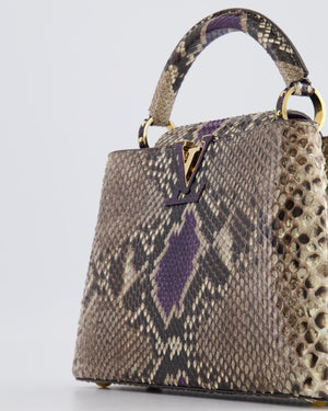 Louis Vuitton Matte Black Crocodile Capucines Bag BB with Gold