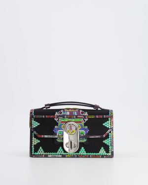 Christian Louboutin Black Sequin Embellished Top Handle Bag with Silver Hardware