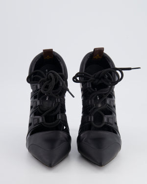 Louis Vuitton Black Streamline Laced Pump Heels Size 41
