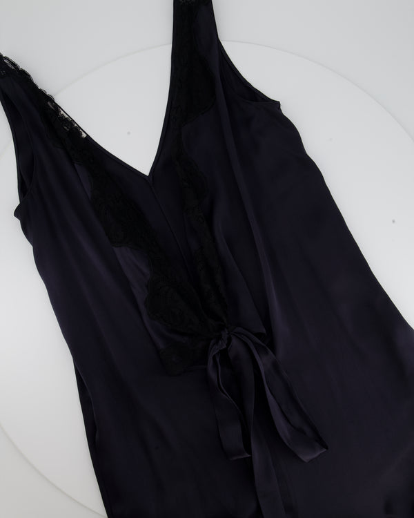 Stella McCartney Silk Navy Jumpsuit with Lace Detailing FR 40 (UK 12)