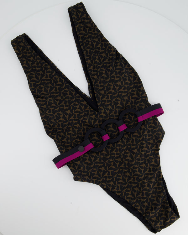 La Perla Black and Brown Printed Swimsuit Size XS (UK 6)
