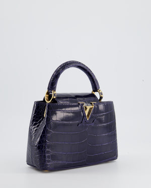 Louis Vuitton Midnight Blue Crocodile Mini Capucines BB Handbag – Sellier