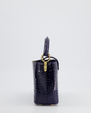 Louis Vuitton Capucines Mini Emeraud Shiny Croc GHW - Lilac Blue