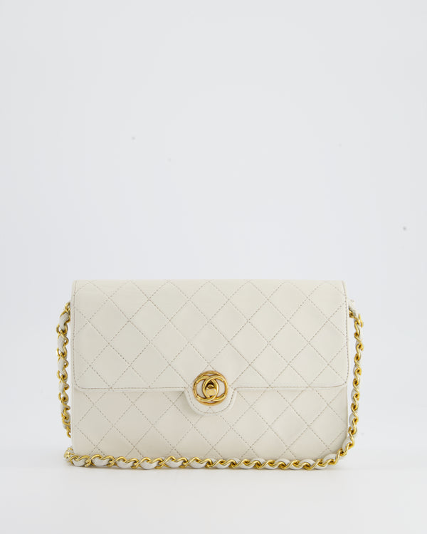 Chanel Vintage White Envelope Crossbody Bag with 24k Gold Hardware