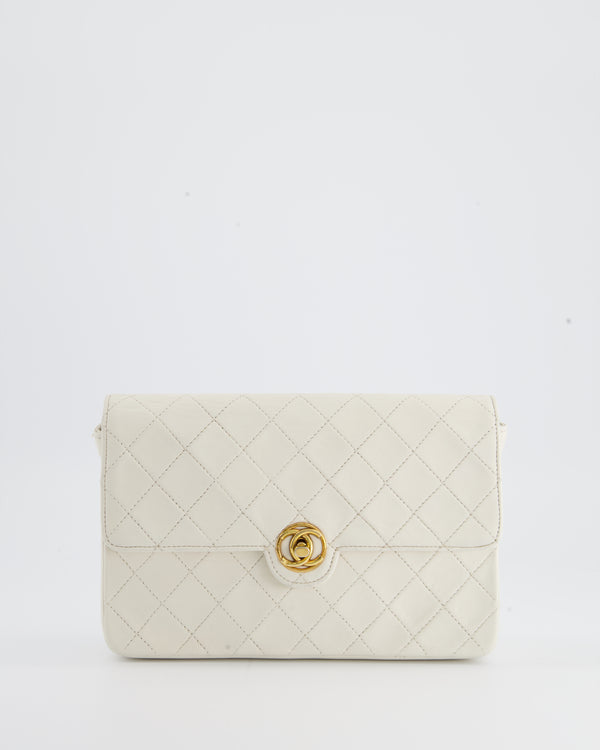 Chanel Vintage White Envelope Crossbody Bag with 24k Gold Hardware