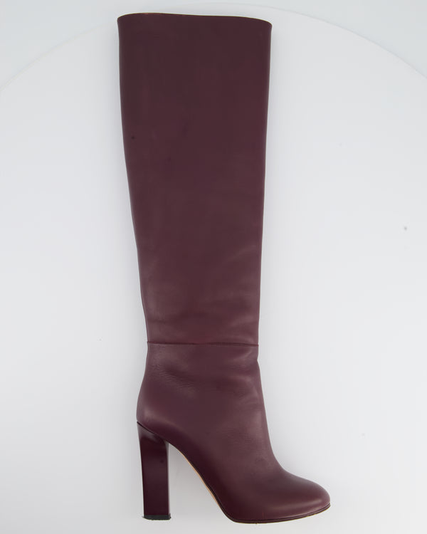 Victoria Beckham Oxblood Knee High Leather Boots Size EU 36 RRP £1,160