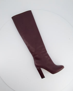 Victoria Beckham Oxblood Knee High Leather Boots Size EU 36 RRP £1,160