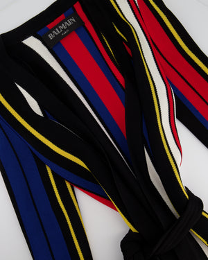 Balmain Multicoloured Striped Wrap Cardigan Size  FR 36 (UK 8)