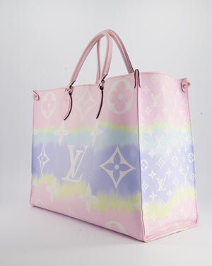 NEW - LIMITED SERIES - Louis Vuitton Onthego tote bag Escale collection in  pastel coated canvas Pink White Blue Leather Cloth ref.220384 - Joli Closet