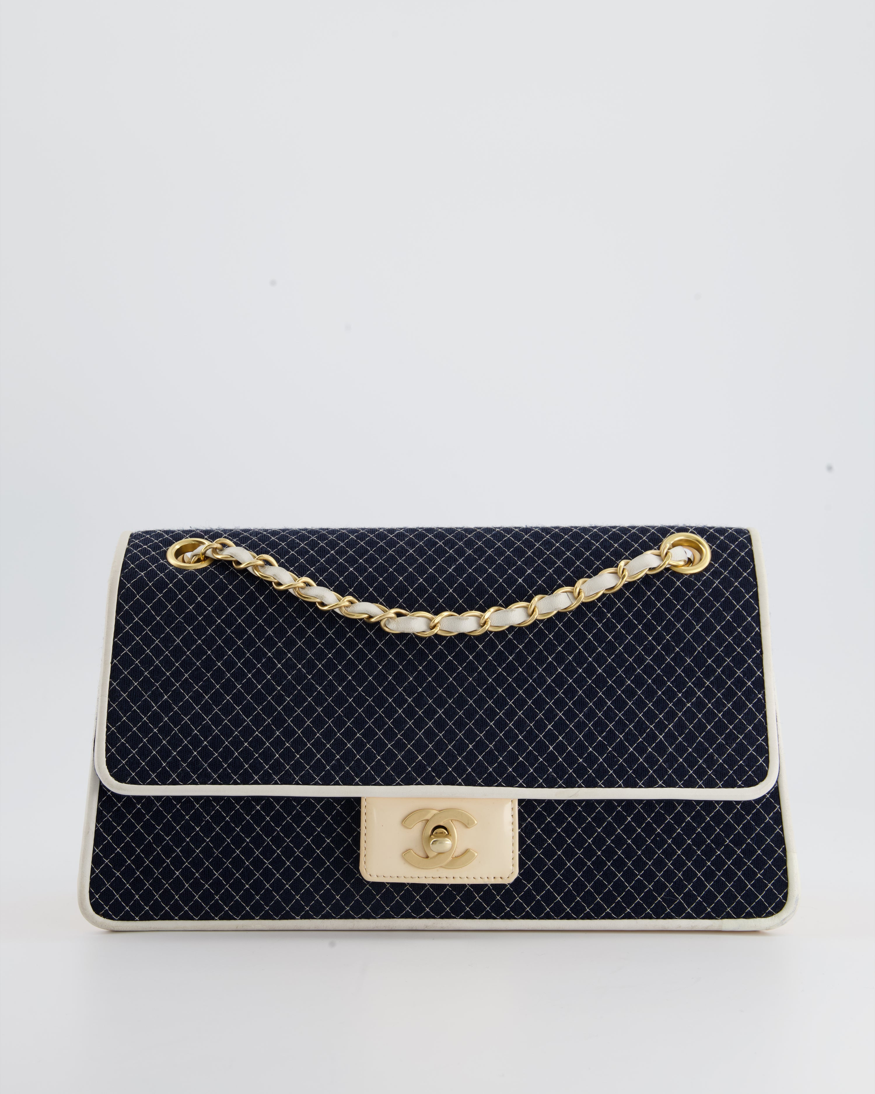 Chanel Vintage Navy Medium Classic Flap Bag  Labellov  Buy and Sell  Authentic Luxury