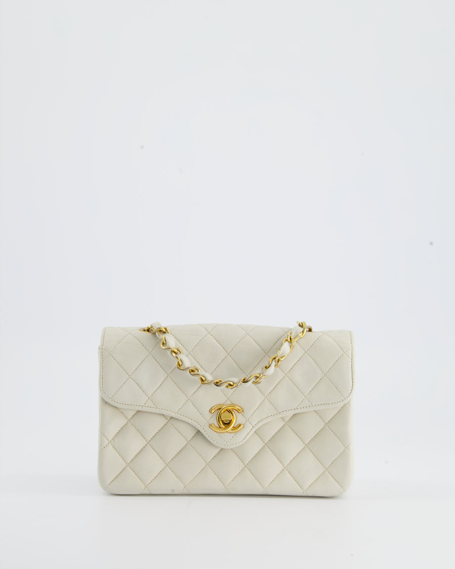 Chanel Vintage White Mini Envelope Flap Bag with 24k Gold Hardware
