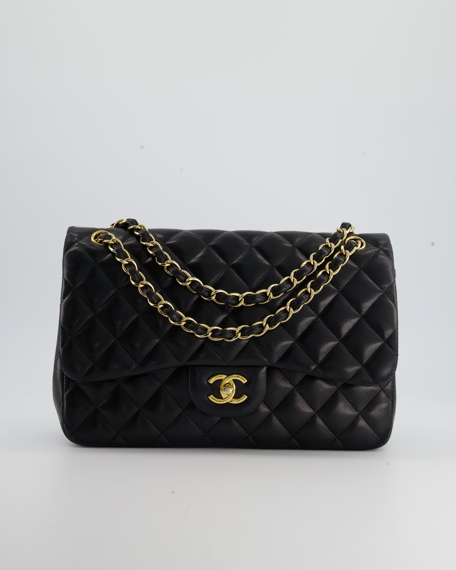 Chanel Black Jumbo Classic Double Flap Bag in Lambskin with Gold Hardware RRP £9,240