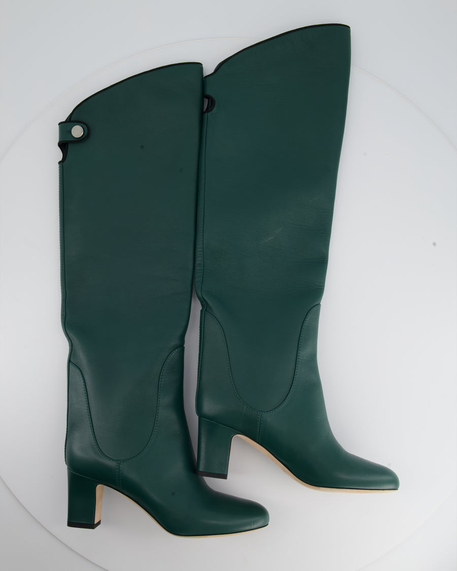 Jimmy Choo Emerald Green Knee High Boots EU 38