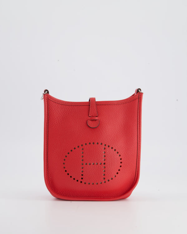 Hermès Mini Evelyne Bag in Capucine Clemence Leather with Palladium Hardware