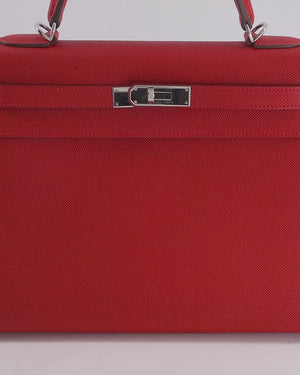 Hermès Kelly Bag 32cm in Rouge Piment Epsom Leather with Palladium Har –  Sellier