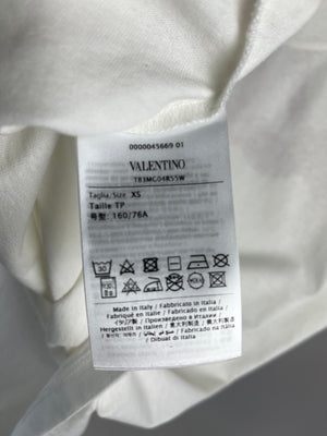 Valentino White T-Shirt with Red Logo Size XS (UK 6)