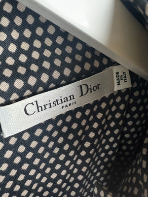 Christian Dior Black and Cream Spotted Midi Dress Size FR 38 (UK 10)