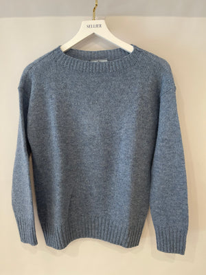 Prada Blue Knitted Long Sleeve Jumper Size IT 42 (UK 10)
