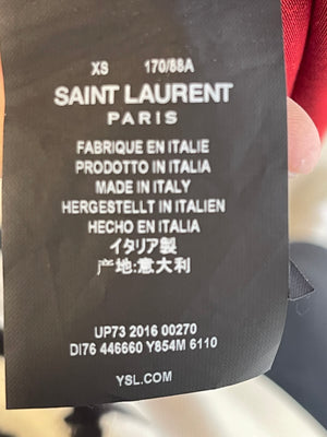 Saint Laurent Red Shimmer Velvet Button-up Shirt Size XS (UK 6)