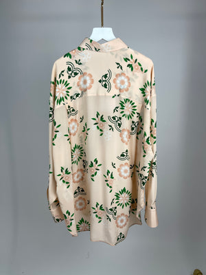 Ermanno Scervino Floral Silk Shirt with Lace IT 38 (UK 6)