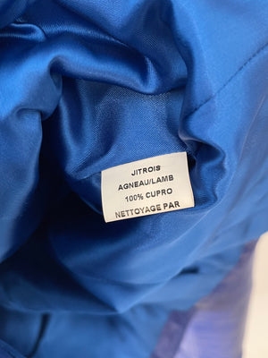 Jitrois Electric Blue Lambskin Leather Jacket Size FR 40 (UK 12)