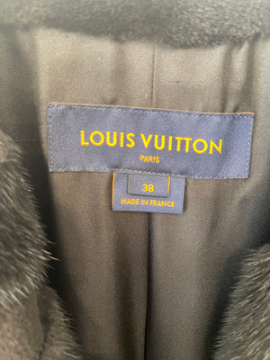 Louis Vuitton Black Mink Fur Coat Size FR 38 (UK 10) RRP £26,000