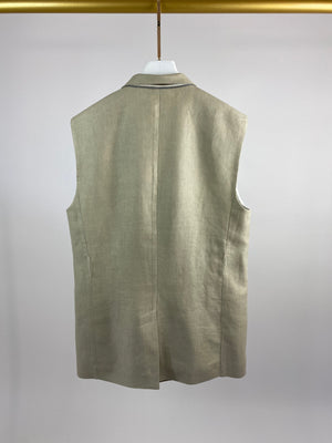 Brunello Cucinelli Sleeveless Button Up Blazer with Tie Waist Strap IT 44 (UK 12)