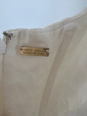 Cult Gaia White Simona Off-The-Shoulder Maxi Dress with Corset Detail Size Small (UK 8)