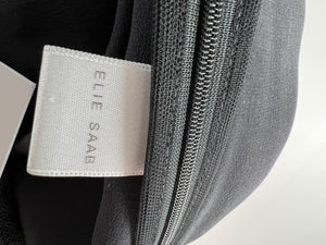 Elie Saab Black Silk Lace Belted Sleeveless Long Dress Size FR 36 (UK 8)