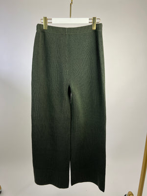 Joseph Green Knitted Sleeveless Top and Wide Leg Trousers Set Size S/L (UK 8/12)