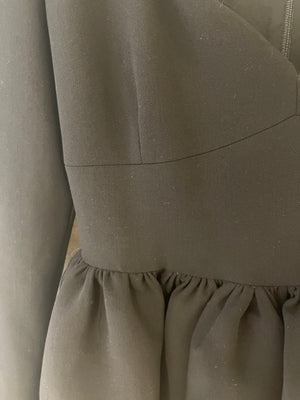 Magda Butrym Black Long Sleeve Wool BabyDoll Dress Size FR 36 (UK 8) RRP £1,400