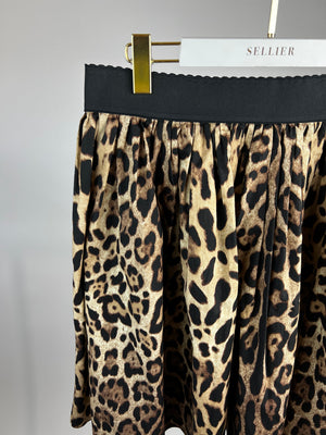 Dolce & Gabbana Leopard Print Mini Skater Skirt Size IT 48 (UK 16)
