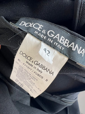 Dolce & Gabbana Black Wool Peplum Top Size UK 10