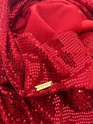 Dodo Bar Or Red Sequin Embellished Midi Dress Size IT 42 (UK 10)