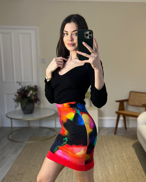 The Attico Multicoloured Tube Skirt Size XS ( UK 6)
