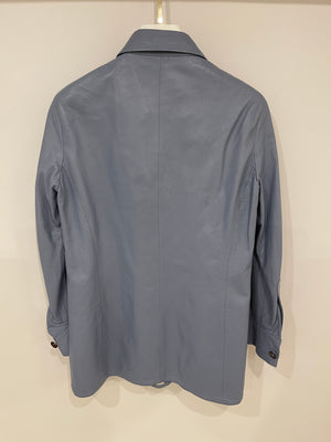 Jil Sander Baby Blue Lambskin Leather Jacket Size FR 36 (UK 8)