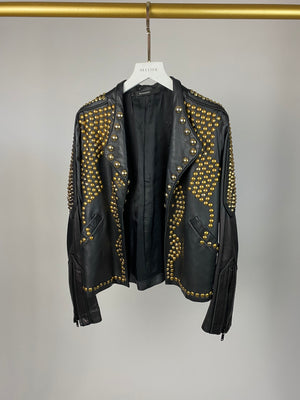 Givenchy Black Studded Lambskin Leather Jacket Size FR 36(UK 8)