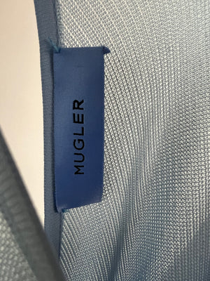 Mugler Baby Blue One Shoulder Cut Out Midi Dress Size S ( UK 8)