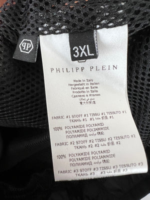 Philipp Plein Active Black Hooded Windbreaker Size XXXL (UK 48)