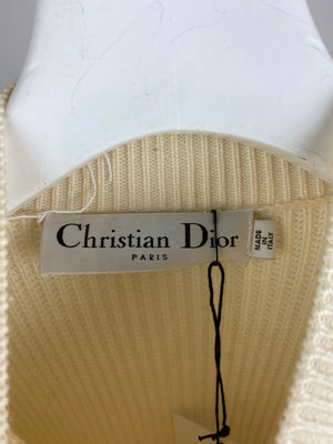 Christian Dior Wool Zip Cream Jumper Size FR 42 (UK 14)