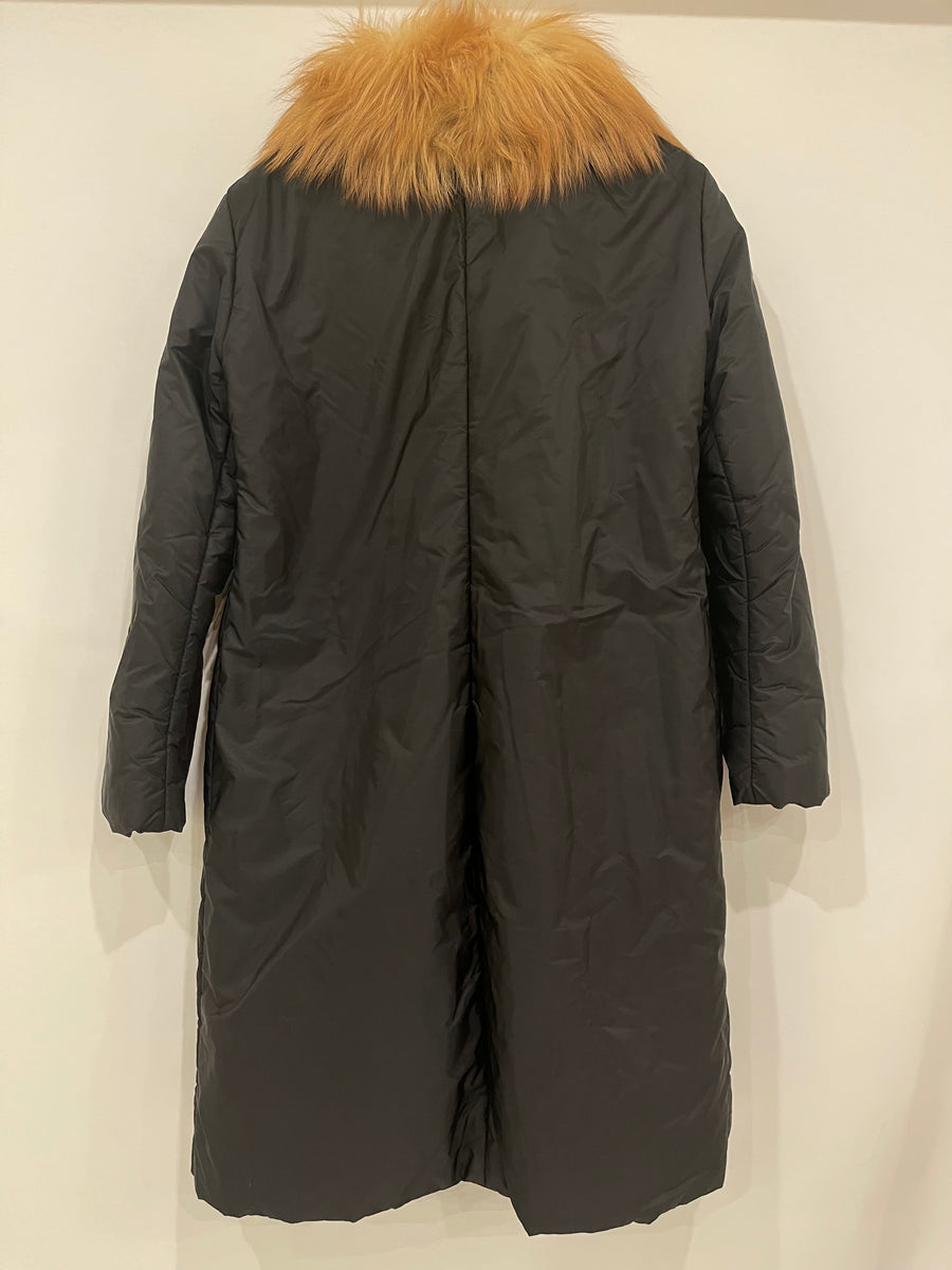 Ermanno Scervino Black Puffer Coat With Fur Size IT 40 (UK 8)