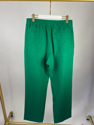 Hermes Emerald Green Straight Leg Trousers UK 32