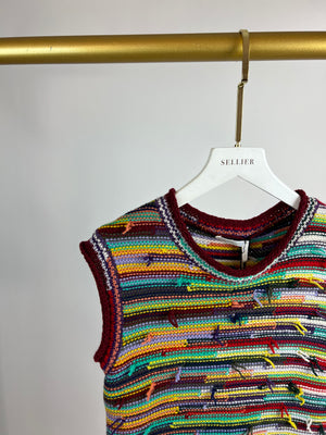 Chloé Multicolour Knotted Yarn Sleeveless Vest Size S ( UK 8) RRP £1,160