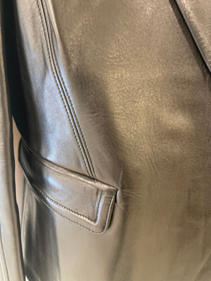 Valentino Black Lambskin Leather Tailored Blazer Size IT 44 (UK 12)