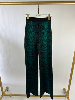 Balmain Teal Knitted Wide Leg Trousers Size FR 36 (UK 8)